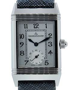 Lady's Duetto Duo Reverso in Steel with Diamond Bezel on Vinyl Strap with Silver and Grey Dial