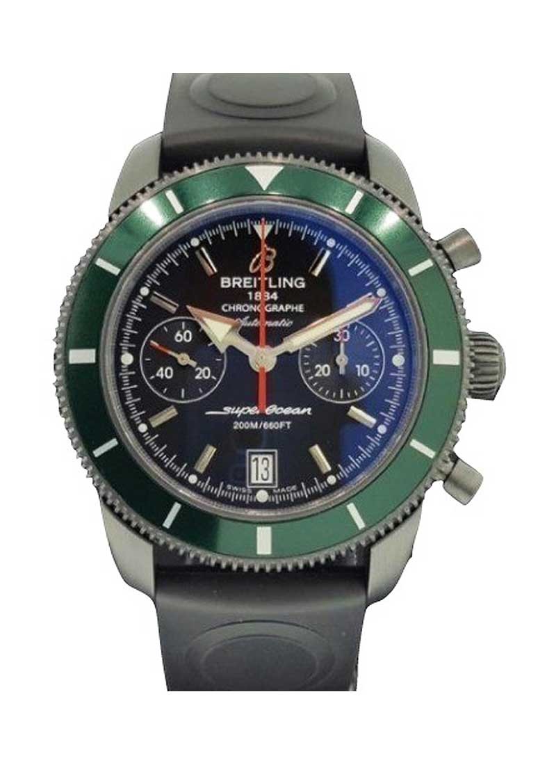 Breitling Superocean Heritage Chronograph 44 in Black PVD Steel with Green Bezel