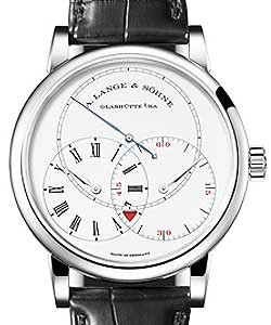 Richard Lange Jumping Seconds in Platinum on Black Crocodile Leather Strap with Rhodium Dial