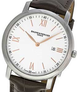 Classima 39mm in Steel On Brown Crocodile Leather Strap with Silver Dial