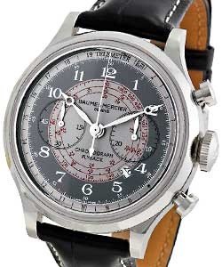 Capeland Flyback Chronograph 42mm Automatic in Steel on Black Alligator Leather Strap with Grey and Silver Dial