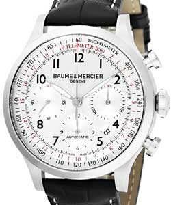 Capeland Chronograph 42mm Automatic in Steel on Black Alligator Leather Strap with Silver Dial