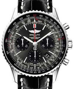 Navitimer 01 Chronograph in Steel - Limited Edition on Black Crocodile Leather Strap with Grey Dial