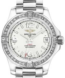 Colt in Steel with Diamond Bezel on Steel Bracelet with Silver Dial