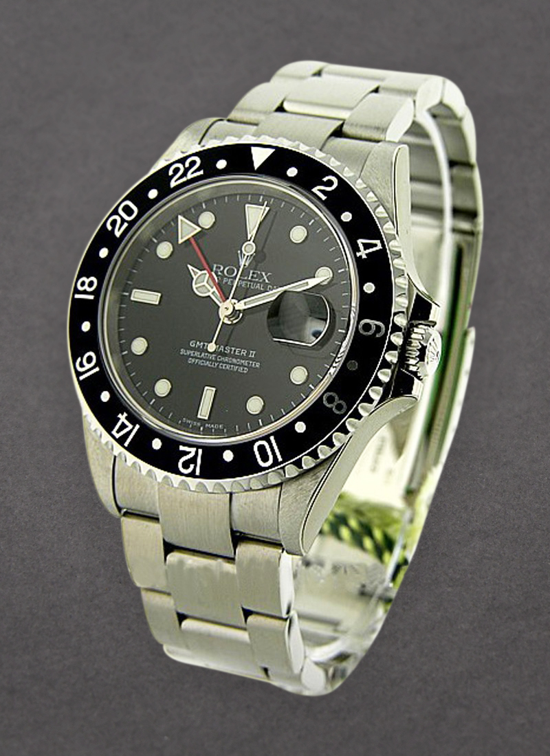 Pre-Owned Rolex GMT Master II 40mm in Steel with Black Bezel