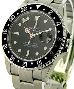 GMT Master II 40mm in Steel with Black Bezel on Oyster Bracelet with Black Dial