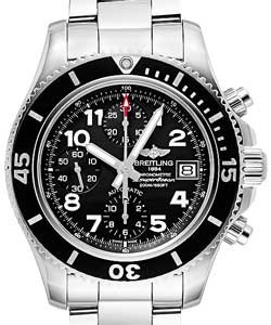 Superocean Chronograph 42mm Automatic in Steel On Steel Bracelet with Black Arabic Dial
