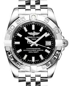 Galactic 32 Automatic in Steel on Stainless Steel Bracelet with Black Stick Dial