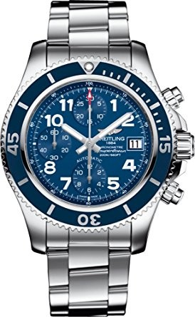 Superocean Chronograph 42mm Automatic in Steel on Steel Bracelet with Blue Arabic Dial