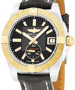 GalacticUnisex 36mm Automatic in Steel and Rose Gold Bezel On Black Sahara Leather Strap with Black Dial