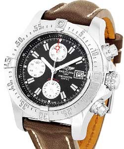 Avenger Chrono 45mm Automatic in Steel on Brown Calfskin Leather Strap with Black Dial