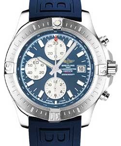 Colt Chronograph in Steel on Blue Rubber Strap with Blue Dial