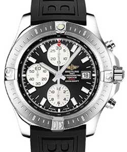Colt Chronograph in Steel on Black Rubber Strap with Black Dial