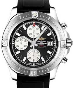 Colt Chronograph in Steel on Black Rubber Strap with Black Dial
