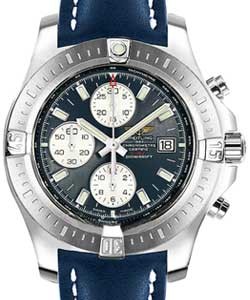 Colt Chronograph in Steel on Blue Calfskin Leather Strap with Black Dial