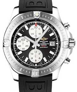 Colt Chronograph 44mm Automatic in Steel on Black Rubber Strap with Black Dial