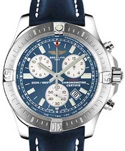 Colt Chronograph in Steel on Blue Calfskin Leather Strap with Blue Dial