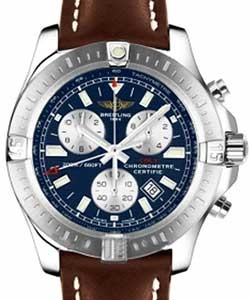 Colt Chronograph in Steel on Brown Calfskin Leather Strap with Blue Dial
