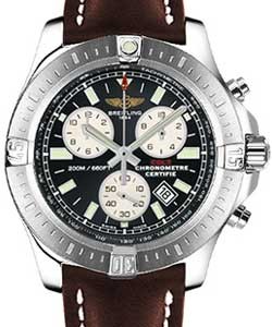 Colt Chronograph in Steel on Brown Calfskin Leather Strap with Black Dial