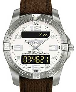 Professional Aerospace Evo 43mm in Titanium on Brown Canvas Strap with Silver Dial
