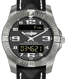 Professional Aerospace Evo  LCD Display in Titanium On Black Calfskin Leather Strap with Tungsten Grey Arabic Dial