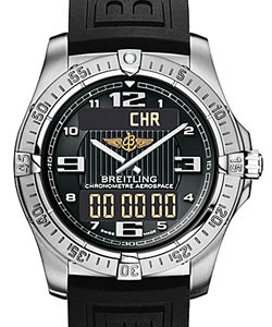 Professional Aerospace Avantage 42mm in Titanium on Black Rubber Strap with Black Dial