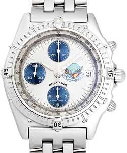 Chronomat Blue Impulse Chronograph 39mm in Steel On Steel Bracelet with Silver Dial and Blue Subdials