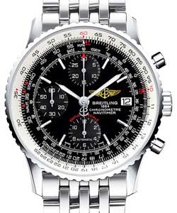 Navitimer Heritage 42mm in Steel on Steel Bracelet with Black Dial