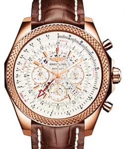 Bentley B04 GMT Chronograph 49mm in Rose Gold on Brown Crocodile Strap with Silver Dial