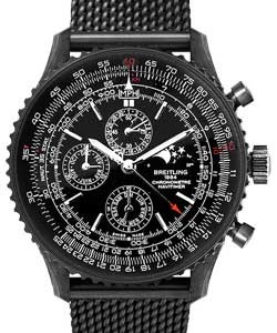 Navitimer 1461 48mm in Black Steel on Black Steel Bracelet with Black Dial - Limited Edition of 1000 Pieces