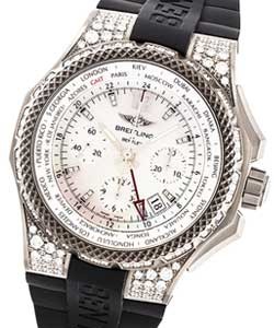 Bentley GMT Light Body 45mm Automatic in Titanium with Diamond Bezel on Black Rubber Strap with MOP Diamond Dial