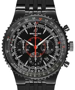 Montbrillant Chronograph 47mm in  Black Steel On Black Rubber Strap with Black Dial