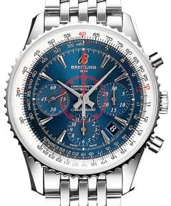 Montbrillant 01 Chronograph 40mm in Steel On Steel Bracelet with Blue Dial