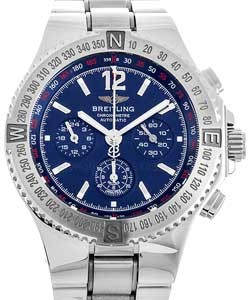 Hercules Chronograph 44mm in Steel on Steel Braclet with Blue Dial -Blue Subdials