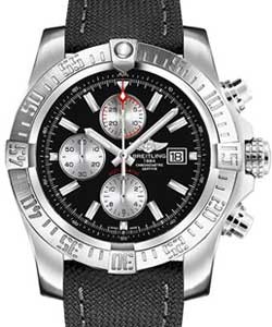 Colt Chronograph 44mm Quartz in Steel on Anthracite Canvas Strap with Black Dial - Silver Subdials