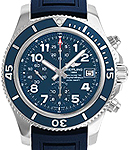 Superocean Chronograph 42mm Automatic in Steel on Blue Diver Pro III Rubber Strap with Blue Arabic Dial
