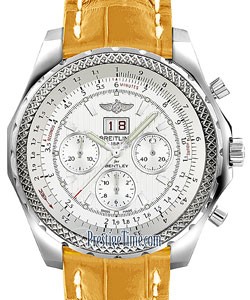 Bentley 6.75 Speed Chronograph in Steel on Camel Alligator Leather Strap with Silver Dial