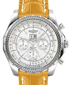 Bentley 6.75 Speed Chronograph in Steel on Camel Alligator Leather Strap with Silver Dial