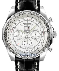 Bentley 6.75 Speed Chronograph in Steel on Black Alligator Leather Strap with Silver Dial