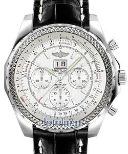 Bentley 6.75 Speed Chronograph in Steel on Black Alligator Leather Strap with Silver Dial