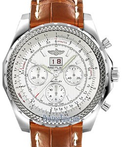 Bentley 6.75 Speed Chronograph in Steel on Gold Alligator Leather Strap with Silver Dial