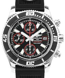 Superocean Abyss Chronograph II Men's in Steel Black Ocean Rubber Strap with Black Dial
