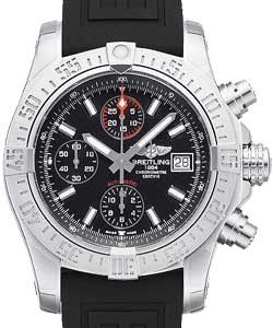 Avenger II Chronograph in Steel On Black Rubber Strap with Black Dial