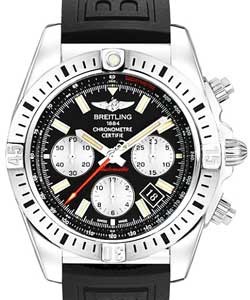 Chronomat 44 Airborne in Steel on Black Rubber Strap with Black Dial and Silver Subdials