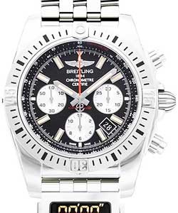 Chronomat 44 Airborne in Steel on Professional Co-Pilot LCD Digital Display Bracelet with Black Dial and Silver Subdials
