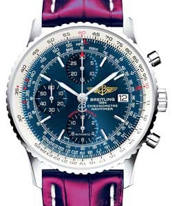 Navitimer Heritage Chronogaph in Steel - Special Edition on Burgundy Alligator Leather Strap with Blue Dial