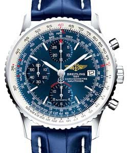 Navitimer Heritage Chronogaph in Steel - Special Edition on Blue Alligator Leather Strap with Blue Dial