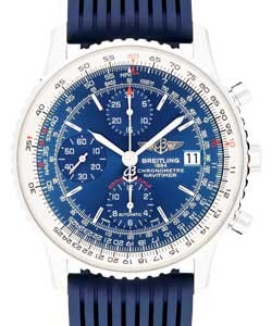 Navitimer Heritage Chronogaph in Steel - Special Edition on Blue Rubber Strap with Blue Dial