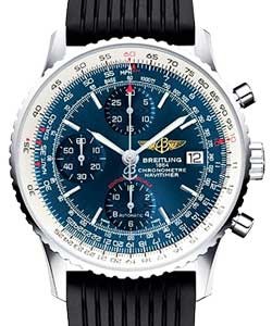 Navitimer Heritage Chronogaph in Steel - Special Edition on Black Rubber Strap with Blue Dial