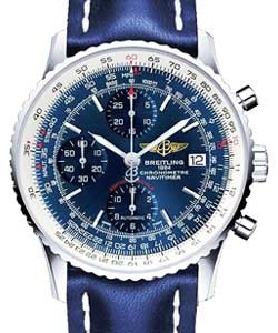 Navitimer Heritage Chronogaph in Steel - Special Edition on Blue Calfskin Leather Strap with Blue Dial